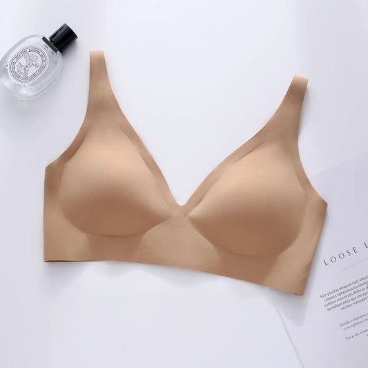 Jelly Seamless Underwear Small Breasts Gathered without Rims One-Piece Sports Sleep Beautiful Back Bra Thin in Summer Bras