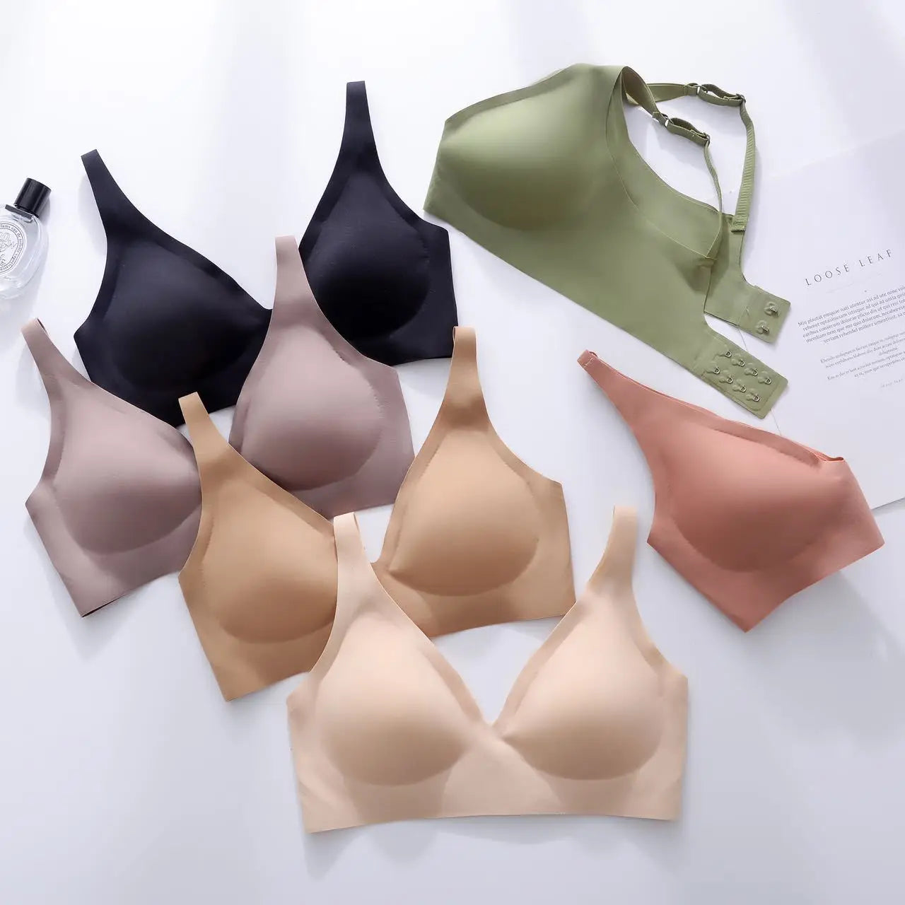 Jelly Seamless Underwear Small Breasts Gathered without Rims One-Piece Sports Sleep Beautiful Back Bra Thin in Summer Bras